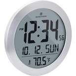 Marathon 10 Inch Round Sleek & Stylish Digital Wall Clock With Date & indoor Temperature