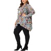 Agnes Orinda Women's Plus Size Fashion Print Long Sleeve Knit Asymmetrical High Low Hem Cardigans - 2 of 4