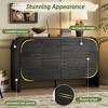 VYNXARIA Black Wood Buffet Cabinet with Curvy Edges ¨C Retro 4-Door Sideboard with Adjustable Shelves for Stylish and Functional Storage. - 4 of 4