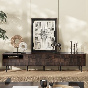 MOEPISY 78 inch Mid Century Modern TV Stand for 65+ Inch TVs, TV Console with Storage Cabinets for Living Room - 1 of 4