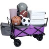 NAYSAYE Wagons Collapsible Stroller Wagon with Canopy and All Terrain Wheels for Outdoor Use, Purple, 45.28"*22.83"*38.78" - 2 of 4