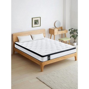 ELJGET 12" Twin/Twin XL/Full/Queen/King Mattress, Mixed Memory Foam Mattress, Bagged Spring, Medium Firm Feel and Motion Isolation, White - 1 of 4