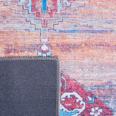 Transitional Vintage Serapi 54" Hand-knotted Easy Care Area Rug - Rust/Navy