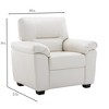 6 seater Living Room Sofa Loveseat Chair Set Faux Leather Couch with Pillows Chocolate Black-Morden Fort - 3 of 4