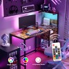 Computer Desk Modern with USB Ports and LED Shelf for Home Office 48in Wide-3irtyhousy - 2 of 4