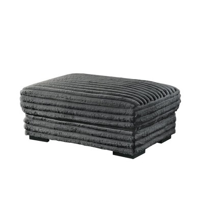 New Classic Furniture, Embrace 41" Fabric Ottoman, Charcoal Gray