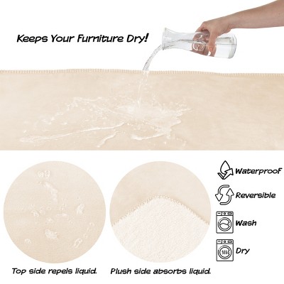 Large Cream Waterproof Reversible Fleece Pet Blanket
