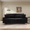 80.3" Corduroy Loveseat Sofa with Four Pillows, Upholstered Sofa Couch - ModernLuxe - 2 of 4