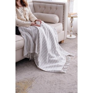NicBex 50x60" Cotton Throw Blanket,Soft Bed Blanket with Tassels for Bedroom,2 Pack - 1 of 4