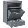 Dog Food Storage Cabinet with Pull Out Bowls,Pet Feeder Station with Shelf,Hooks And Bin,Dog Feeding Furniture for Home–LAOTIES - 3 of 4