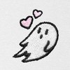 Dalix Heartly Ghost Embroidery Relaxed Hoodie Soft Fleece Sweatshirt Drawcord Fit Lounge Womens - 2 of 4