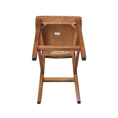 Elegant White Wood Swivel Counter Height Stool - 24" Seat