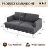 Gericco 65" Deep Seat Loveseat Sofa, Mid Century Modern Couches for Living Room, Small Couches for Small Spaces Couches with Wooden Legs - 2 of 4