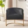 Hrinhom 28.3"W Upholstered velvet chair Gold Metal bracket with curved backrest - 4 of 4