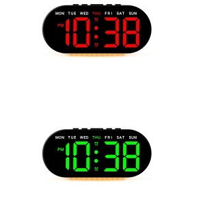 REGALWOVEN 2 Pcs Digital Plastic Corded Electric Adjustable Accurate Alarm Clock 7.1 x 3.1 x 1.2 inch - 1 of 4