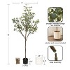 Kate and Laurel Eudora Faux Eucalyptus Tree with Jibbs Scalloped Planter Pot, 6 FT, White - 2 of 4