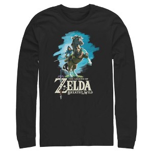 Mens Nintendo Legend of Zelda Breath of the Wild Link Epona Long Sleeve Shirt - 1 of 4