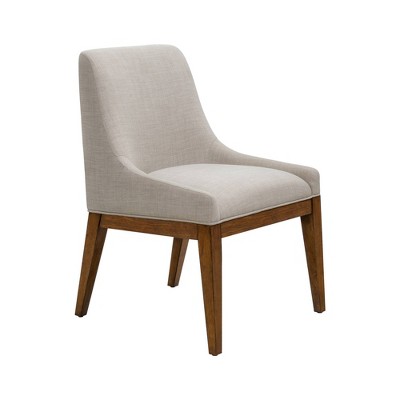 Set of 2 Gray Upholstered Wood Side Chairs