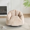 35.5" Bean Bag Chair with Faux Fur and Armchair Backrest,Shredded Foam Seat for Bedroom and Small Spaces-The Pop Home - 3 of 4