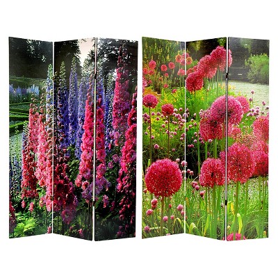 6 ft. Tall Floral Double Sided Room Divider - Oriental Furniture