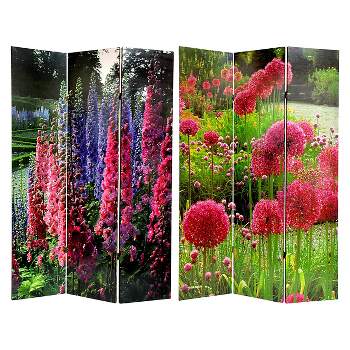 6 ft. Tall Floral Double Sided Room Divider - Oriental Furniture