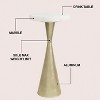 JONATHAN Y Ziggy 22" Contemporary Designer Metal Drink Table & Decorative End Table with White Marble Round Top & Cone Pedestal Base - 3 of 4