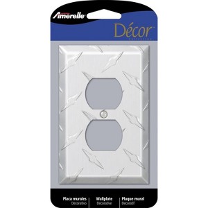 Amerelle Diamond Magnesium 1 gang Stamped Aluminum Duplex Wall Plate 1 pk - 1 of 1