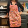 Let's Eat Our Feelings Apron Funny Comfort Food Novelty Kitchen Smock - Crazy Dog Bakeware Pink Apron - 2 of 4