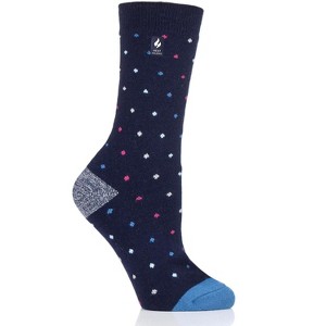 Heat Holders® Women's Spots Pattern ULTRA LITE™ Socks | Thermal Yarn | Lightweight Winter Socks Tight Fit Shoes | Warm + Soft, Hiking, Cabin, Cozy at Home Socks | 3X Warmer Than Cotton - 1 of 2