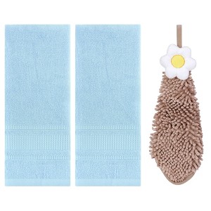 REGALWOVEN 3 Pcs Solid Soft Absorbent Hand Towels for Bathroom - 1 of 4