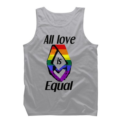 Adult Design By Humans Love is Equal Holding Hands Pride Flag By dnlribeiro88 Tank Top