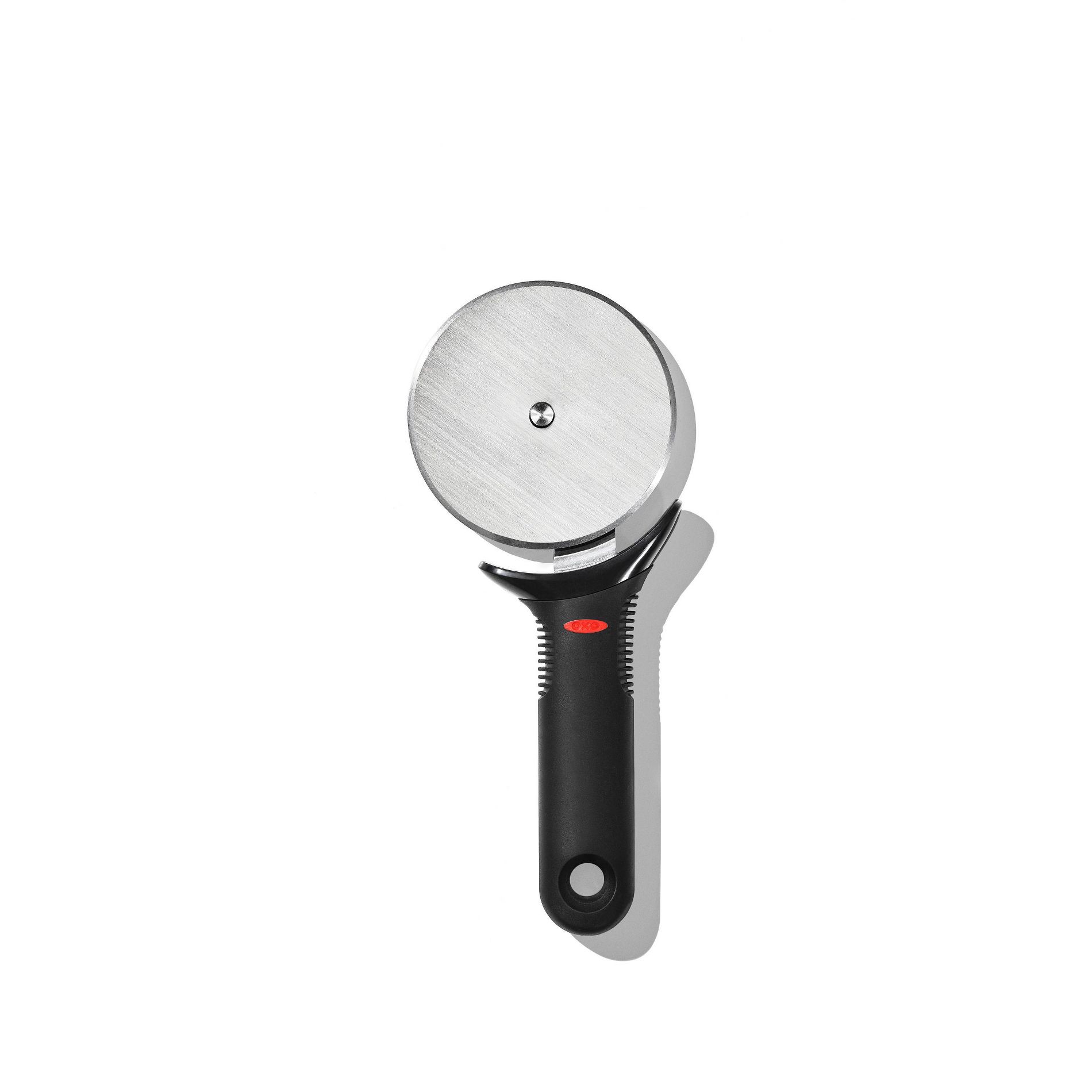 OXO Softworks Pizza Wheel: Stainless Steel Pizza Slicer & Roller, Dishwasher-Safe, Black Handle