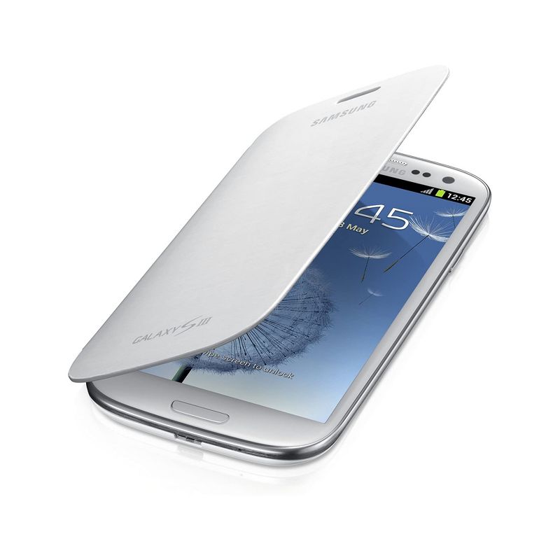 OEM Samsung Galaxy S3 Flip Cover Case (Marble White), 1 of 4
