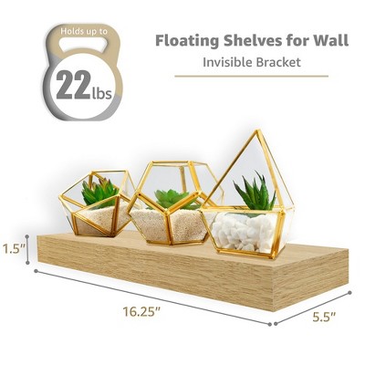 Maple Wood Floating Wall Shelves for Living Room and Bedroom