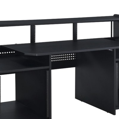 Studio Black 71" Music Desk with Keyboard Tray and Headphone Hooks