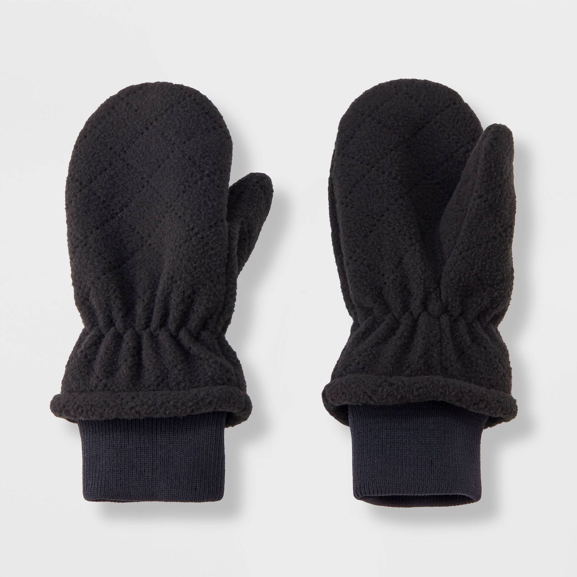 Baby Quilted Fleece Mittens - Cat & Jack™ Black 12-24M