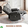 Manual Swivel Recliner Chair with Massage & Heat for Elderly Adults - 360° Rotating PU Leather Rocking Chair - 4 of 4
