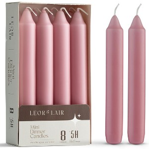 Leor & Lair 6 Inch Mini Taper Candles – Pack of 8 Short Candle Sticks for Dinner, Weddings & Home Décor - 1 of 1