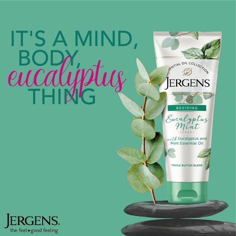 Jergens Eucalyptus Mint Body Butter, Moisturizer Helps Relieve Stress, Lotion For All Skin Types Eucalyptus - 7 fl oz, 6 of 10