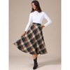 INSPIRE CHIC Women's Vintage Plaid High Waist A-Line with Pockets Maxi Skirt - 3 of 4