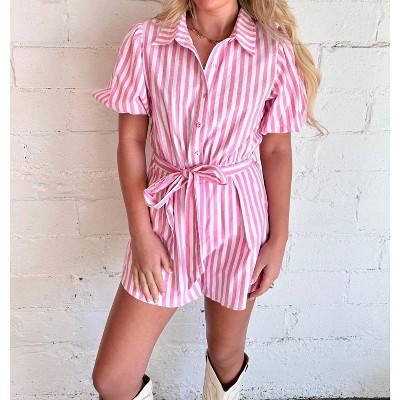 Women's Too Sweet Striped Romper - day + moon