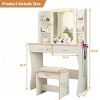 Vanity Desk Modern with LED Mirror and Charging Station for Bedroom 33.5in-3irtyhousy - 4 of 4