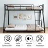 CAVINAS Twin Over Full Bunk Bed with Ladder & Guardrail,Moderm Metal Bed Frame for Adults,Teens,Dark - 3 of 4