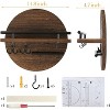 LunaLulinlk Key Holder for Wall Decorative with Shelf and Hooks, Wood Round Wall Mount with Holder, Entryway Key Rack Hanger, Brown - 4 of 4