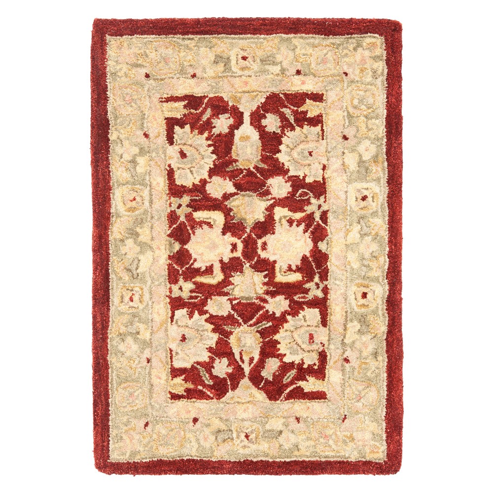  Floral Accent Rug Red/Moss