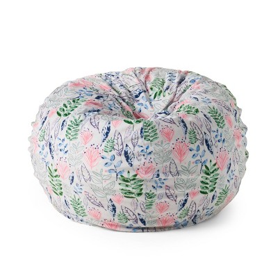 3' Materra Modern Fabric Bean Bag Leaf Blossom Print/White - Christopher Knight Home