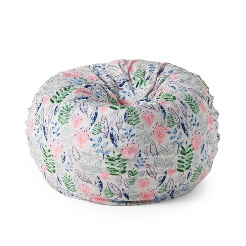 3' Materra Modern Fabric Bean Bag Leaf Blossom Print/white - Christopher  Knight Home : Target