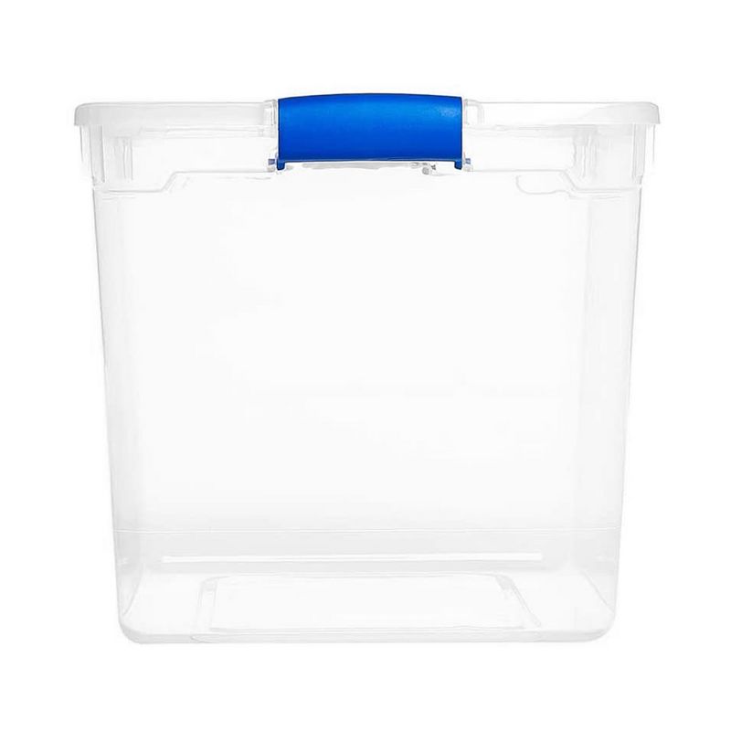 Homz Secure Latch Large Clear Stackable Storage Container Bin, 31 Quart, 4 Count, 5 of 7