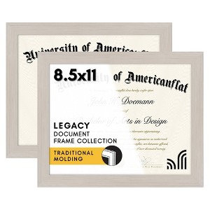 Americanflat 8.5x11 Diploma Frame with Shatter-Resistant Glass - Document Frame with Engineered Wood - Legacy Collection - Dark Oak - 1 of 4