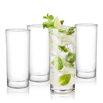 True Highball Cocktail Drinking Glasses With Heavy Base, Tall Glass Tumbler, 11 Ounces, Set Of 4, Clear